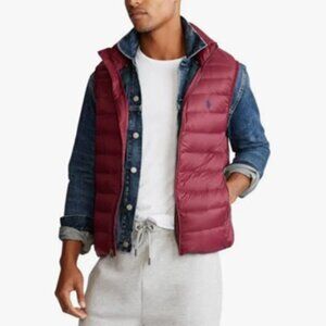 Ralph Lauren Vest Men Size L Burgundy Excellent Condition Retail Price $248